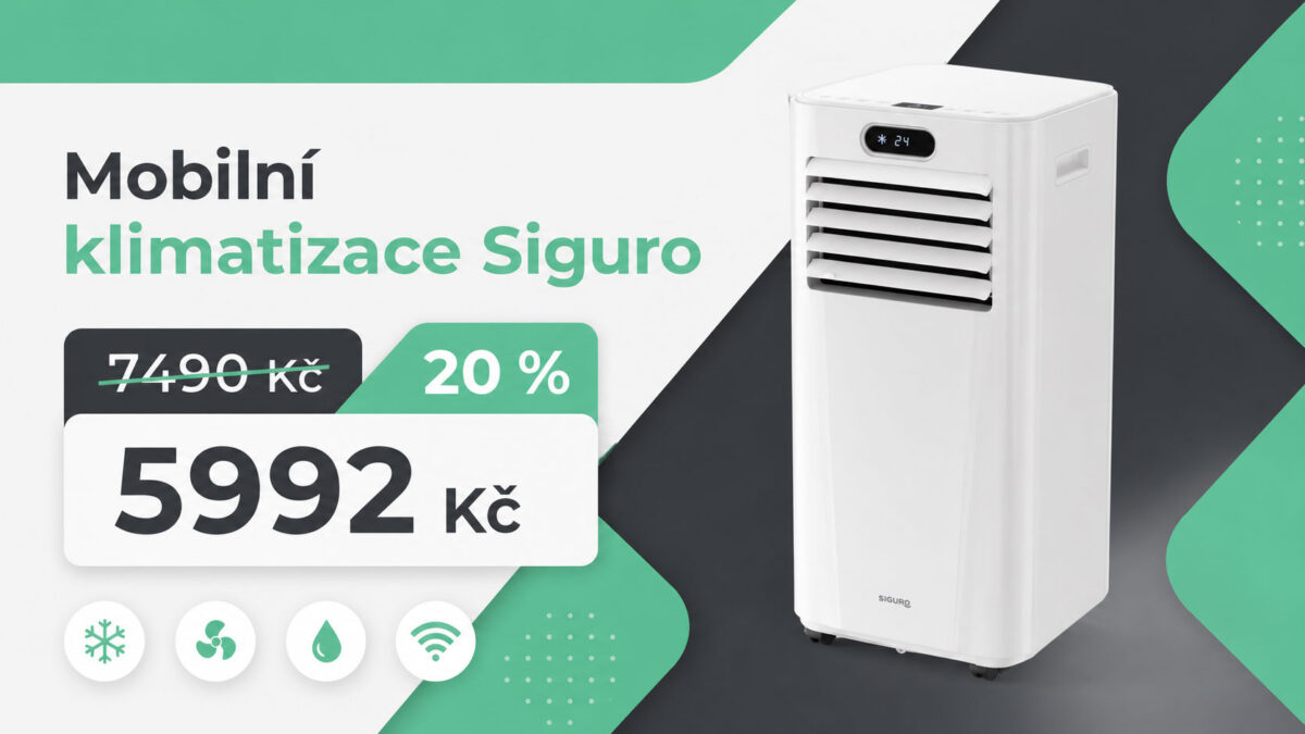 Také je vám vedro? Ochlaďte se! Mobilní klimatizace Siguro nyní stojí se slevou 20 % jen 5992 Kč