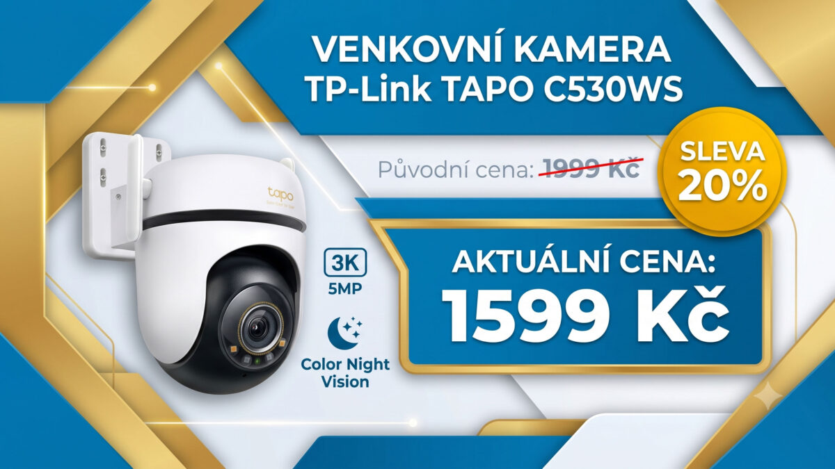 Venkovní kamera TP-Link Tapo C530WS je v akci o 400 Kč levnější. Dá se ovládat přes aplikaci