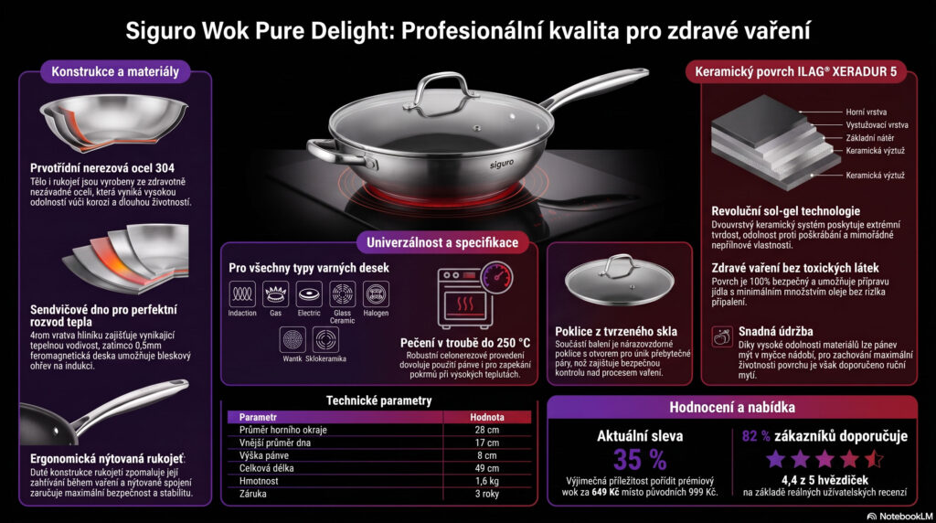 Nerezová pánev wok s poklicí