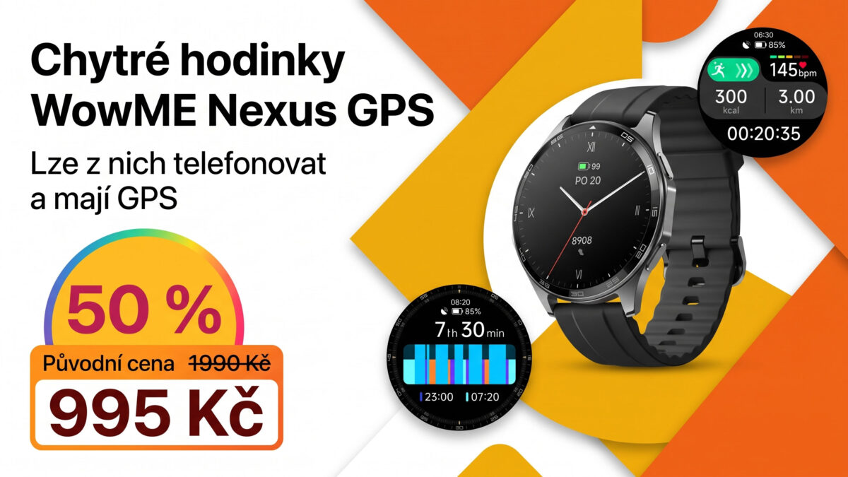Chytré hodinky WowME Nexus s GPS jsou v akci za polovinu. Stojí jen 995 Kč a lze z nich telefonovat