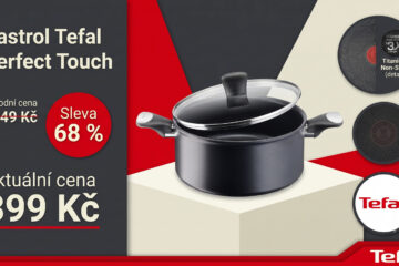 Kastrol Tefal je v akci se slevou 68 %. Místo 1249 Kč stojí 399 Kč a funguje na všech varných deskách
