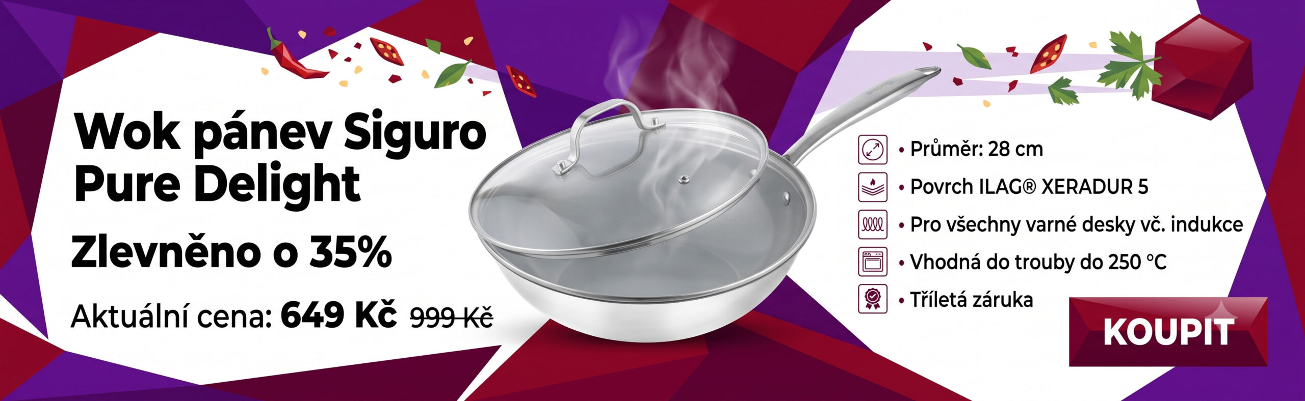 Wok pánev Siguro Pure Delight