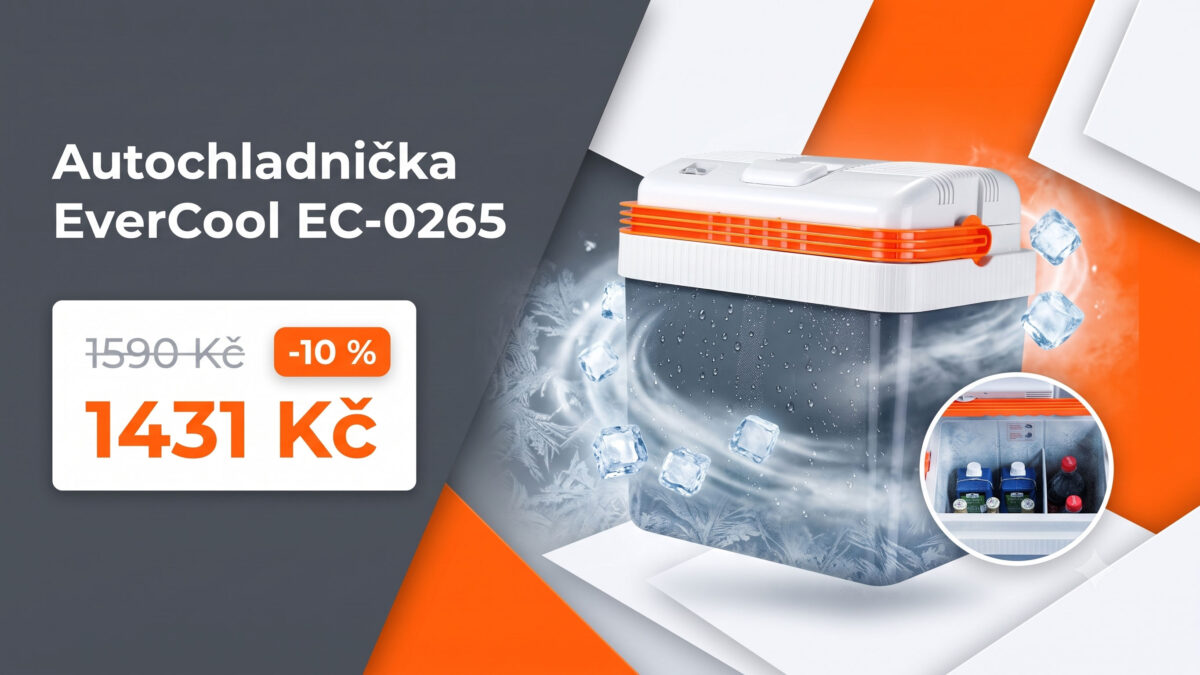 Příjemně vychlazené nápoje během letních cest. Autochladnička EverCool je v akci za 1431 Kč