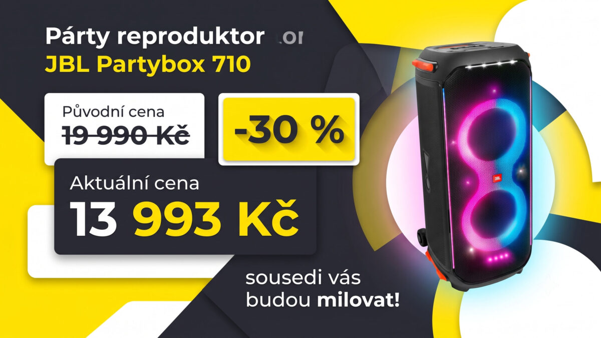 Reproduktor JBL Partybox 710 zlevnil o 6000 Kč. Udělejte si párty, na kterou sousedi nezapomenou!