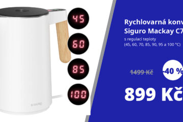 Rychlovarná konvice Siguro s regulací teploty zlevnila o 40 %. Za 899 Kč získáte bleskový ohřev