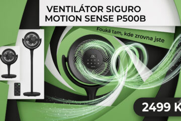 Ventilátor Siguro Motion Sense lze ovládat gesty. Díky AI fouká přímo na vás, i když se hýbete