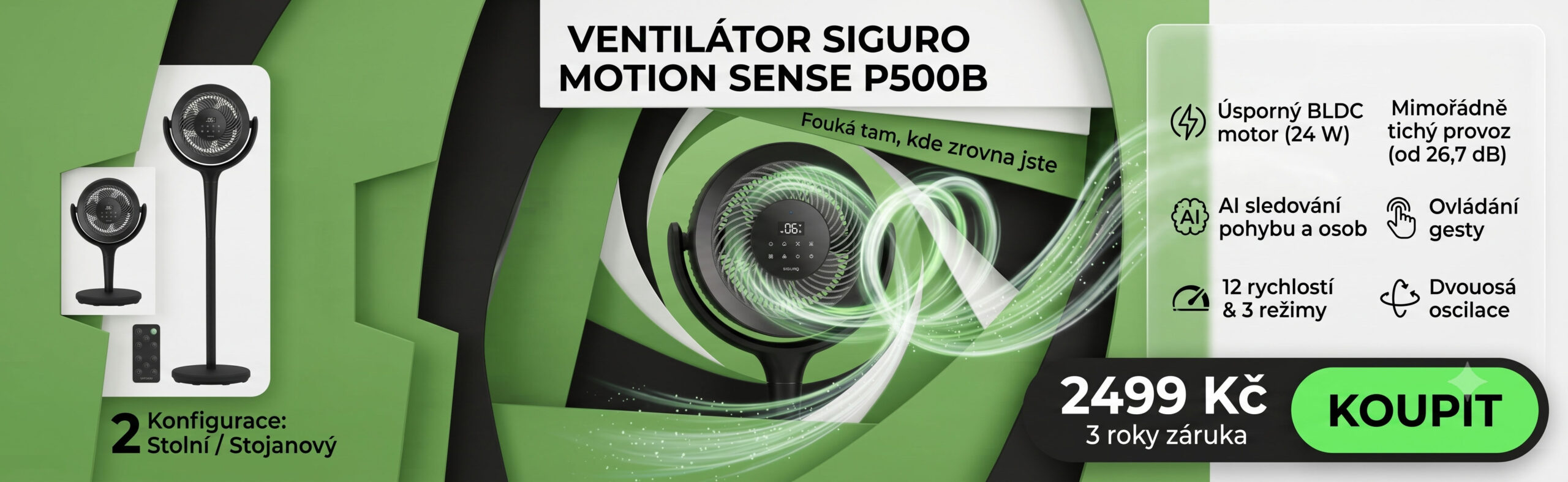 Ventilátor Siguro Motion Sense Ventilátor Siguro Motion Sense