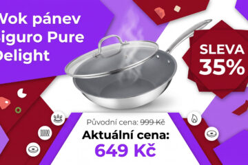 Wok pánev Siguro s keramickým povrchem je o 35 % levnější. Stojí 649 Kč a hodí se na všechny varné desky