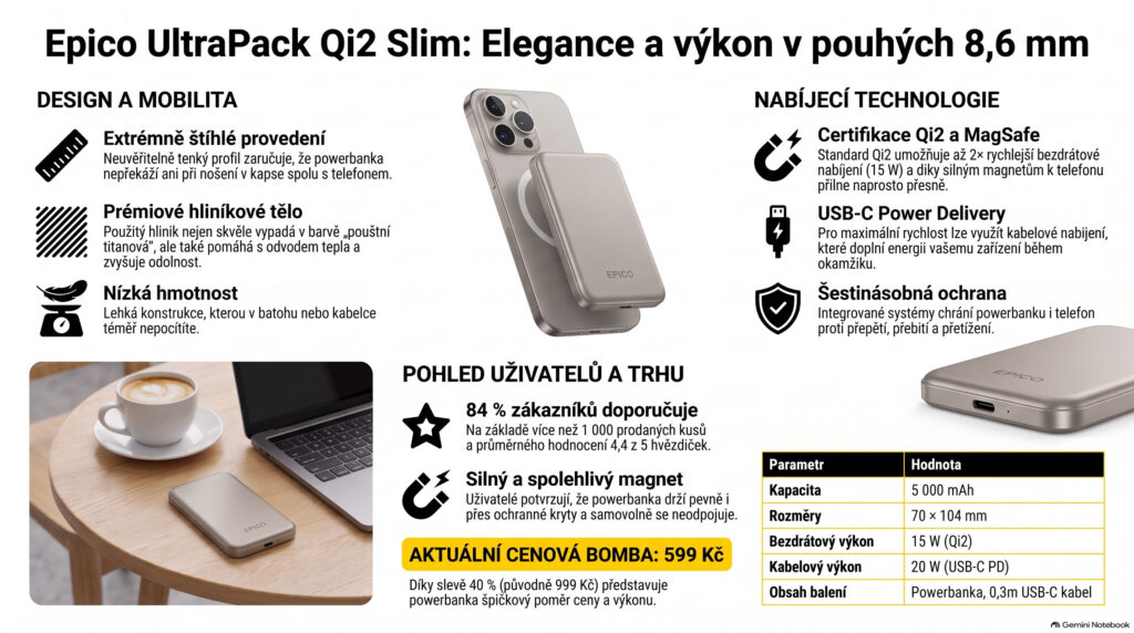 Ultra-tenká výkonná magnetická powerbanka