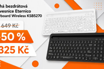 Bezdrátová klávesnice od Alzy zlevnila o 50 %. Za 325 Kč nabízí tiché klávesy a držák na mobil