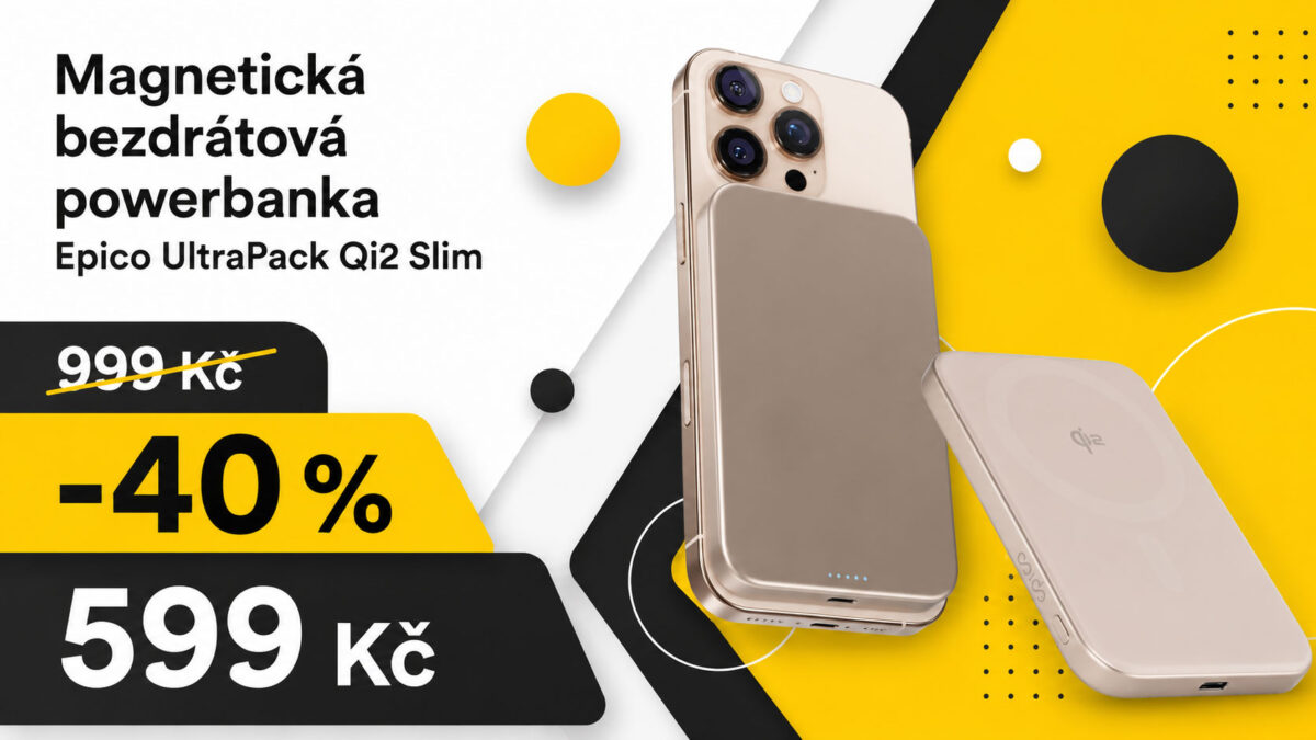 Magnetická bezdrátová powerbanka Epico UltraPack Qi2 Slim zlevnila o 40 %. Stojí jen 599 Kč