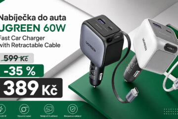 Nabíječka do auta UGREEN stojí s kódem o 35 % méně. Za 389 Kč umí nabíjet tři zařízení najednou