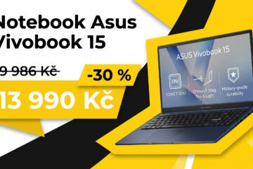 Notebook Asus Vivobook 15 je s kódem o 30 % levnější. Za 13 990 Kč dostanete stroj na práci i zábavu