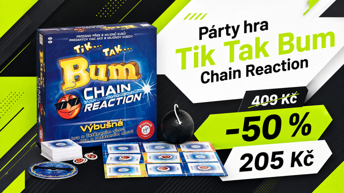 Párty hra Tik Tak Bum Chain Reaction zlevnila o 50 %. Za 205 Kč se u ní budete dobře bavit