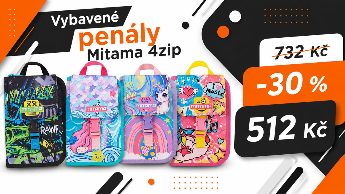 Škola se blíží a Alza nabízí vybavené penály Mitama se slevou 30 %. Místo 732 Kč stojí jen 512 Kč