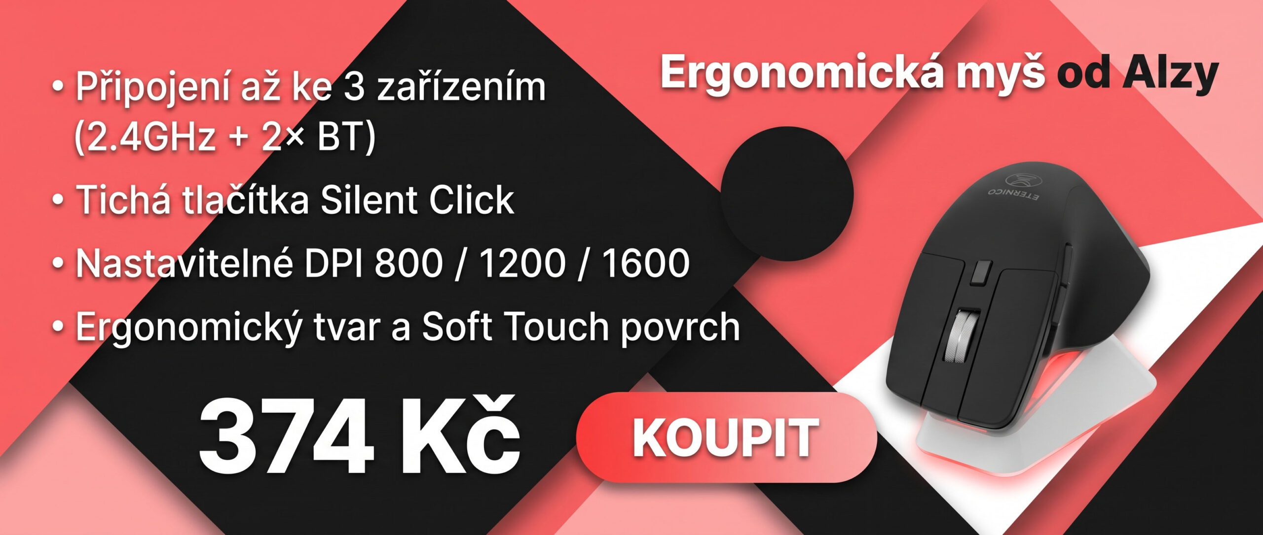 Ergonomická myš od Alzy