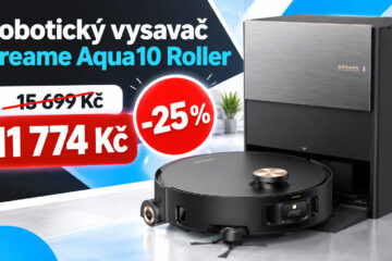 Robotický vysavač Dreame Aqua10 Roller za nejnižší cenu. Za 11 774 Kč zvládne vysávání i vytírání