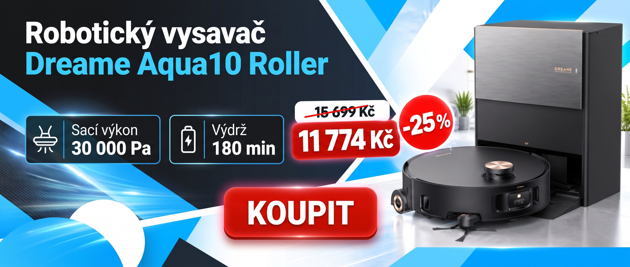 Robotický vysavač Dreame Aqua10 Roller Robotický vysavač Dreame Aqua10 Roller