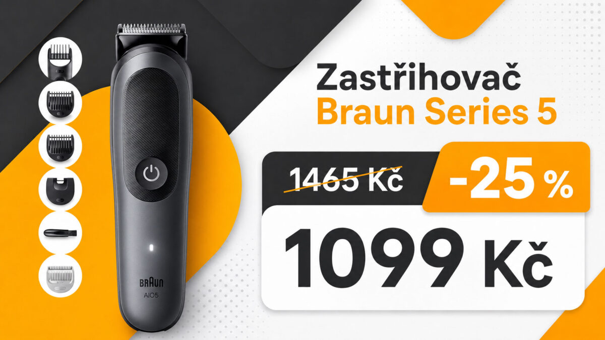 Zastřihovač Braun Series 5 je s kódem o 25 % levnější. Za 1099 Kč s ním upravíte vlasy, vousy i tělo
