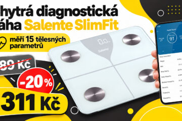 Chytrá diagnostická váha Salente SlimFit zlevnila o 20 %. Za 311 Kč změří 15 tělesných parametrů