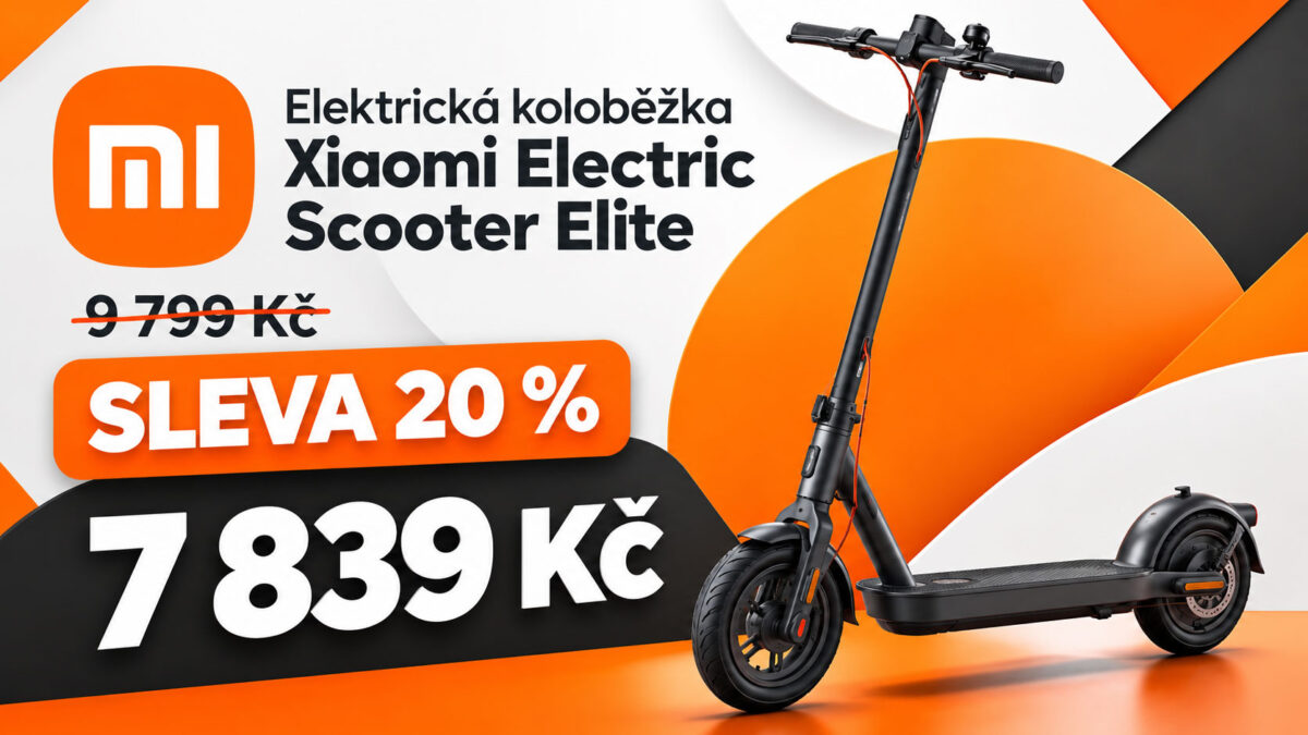 Elektrická koloběžka Xiaomi Electric Scooter Elite zlevnila o 20 %. Za 7839 Kč má i odpružení a blinkry