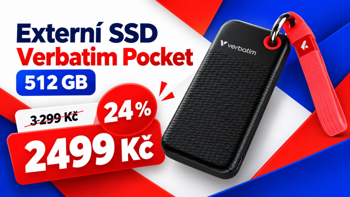 Externí SSD Verbatim Pocket za nejlepší cenu. Díky slevě 24 % zaplatíte za 512 GB jen 2499 Kč