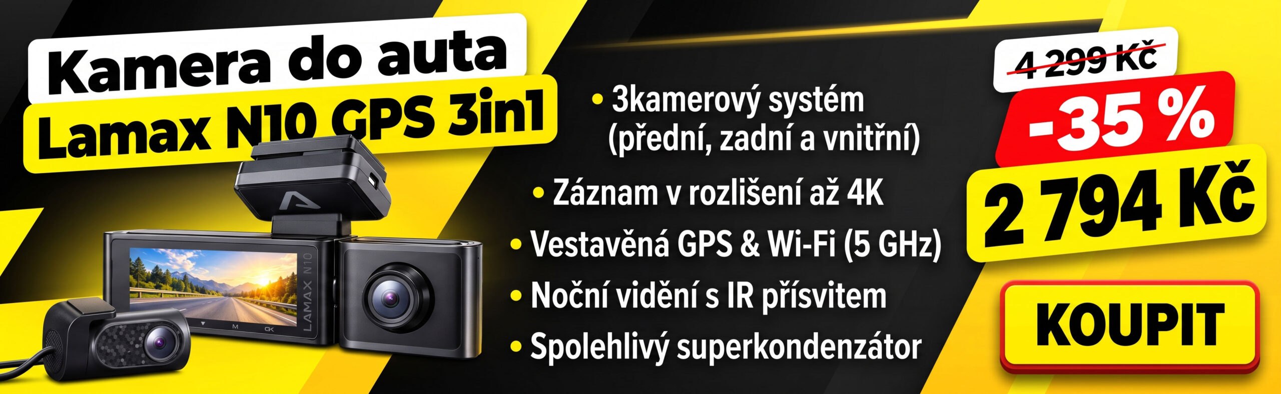 Kamera do auta Lamax N10 GPS 3in1