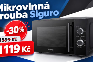 Mikrovlnná trouba Siguro zlevnila o 30 %. Za 1119 Kč nabídne jednoduché ovládání