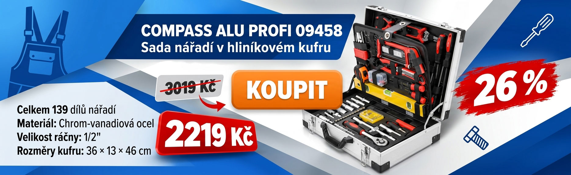 Sada nářadí v hliníkovém kufru