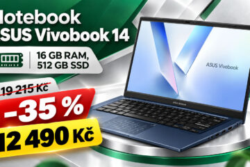 Notebook ASUS Vivobook 14 zlevnil o třetinu. Za 12 490 Kč nabízí 16 GB RAM a váží jen 1,4 kg