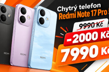 Nový Redmi Note 17 Pro 5G se slevou 2000 Kč. Za 7990 Kč nabízí dlouhou výdrž, výkon a velký displej