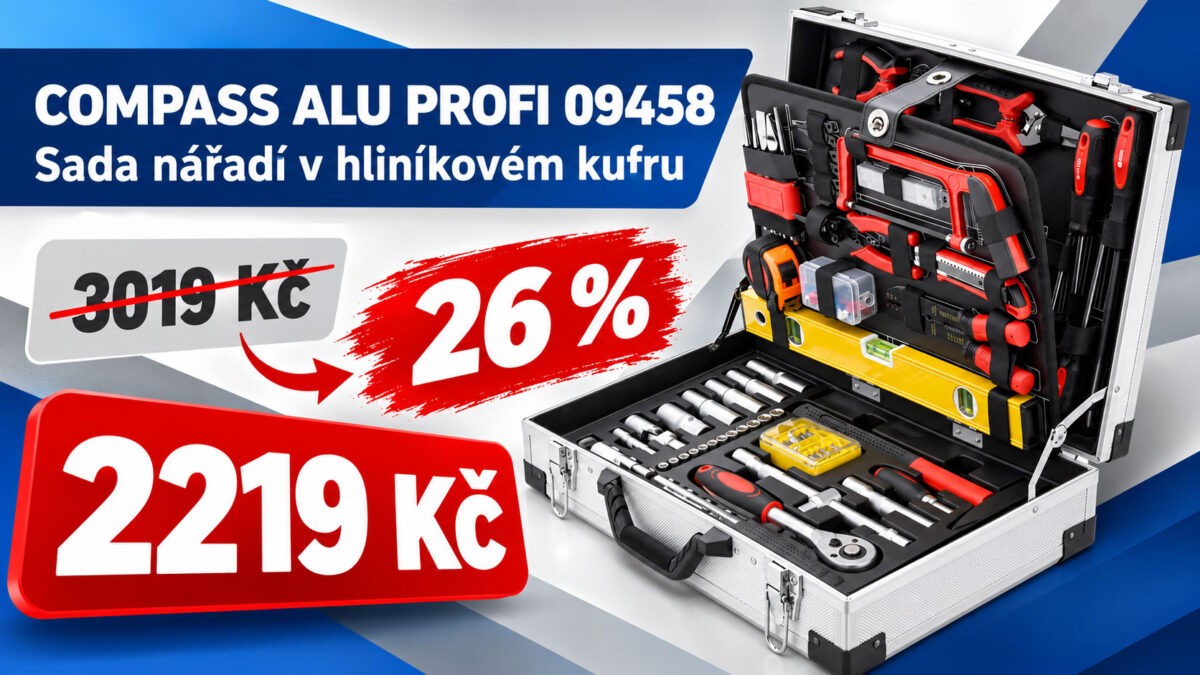 Obří sada nářadí v hliníkovém kufru zlevnila o 26 %. Obsahuje 139 kusů nástrojů a stojí jen 2219 Kč