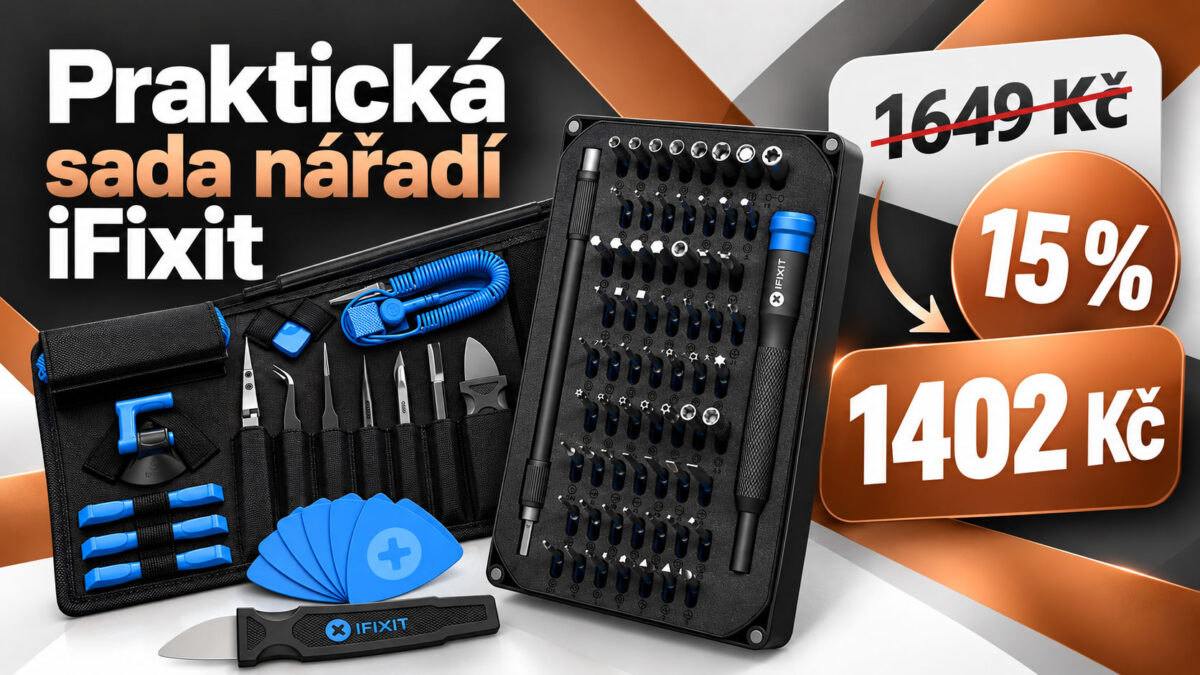 Praktická sada nářadí iFixit zlevnila o 15 %. Za 1402 Kč nabídne šroubováky, bity, pinzetu i páčidla