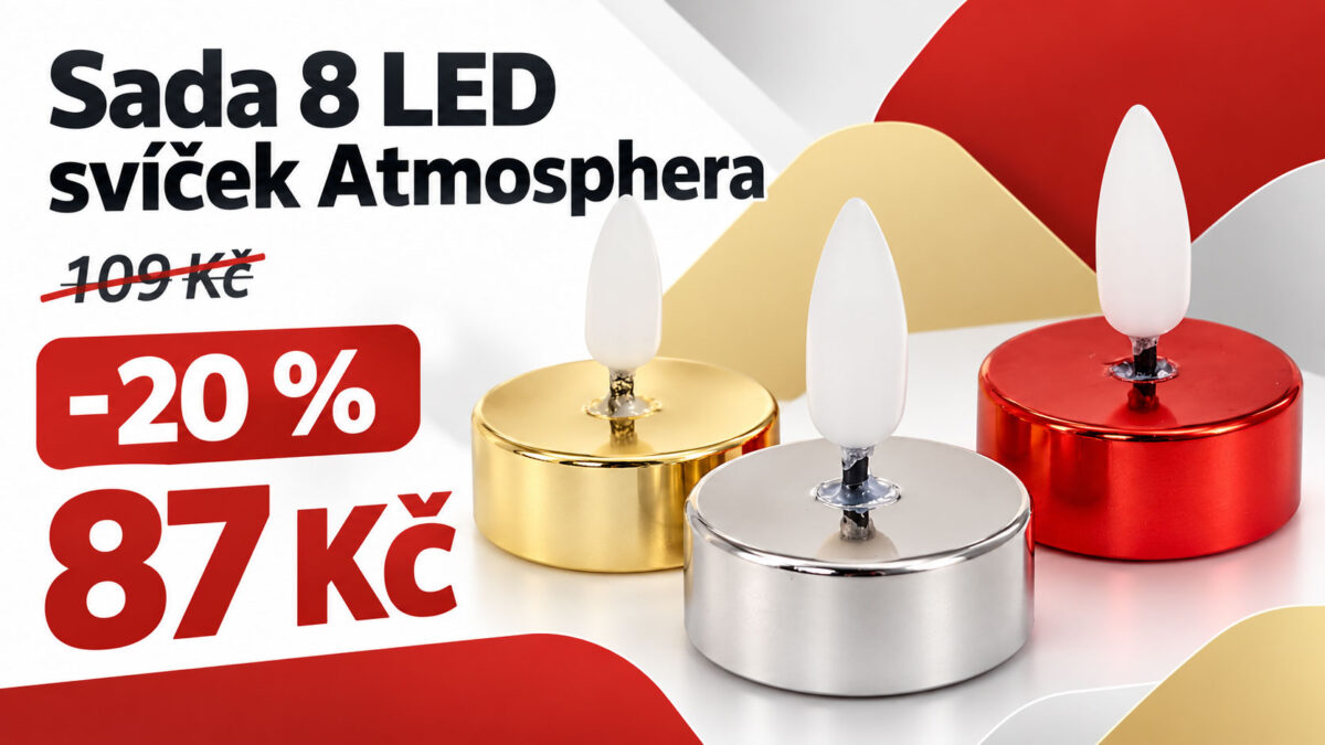 Tohle se může hodit nejen na Dušičky! Sada 8 LED svíček zlevnila o 20 % na 87 Kč